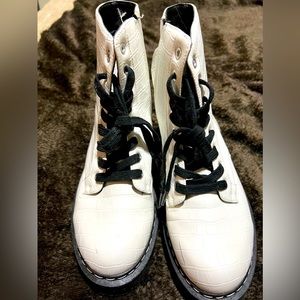 White combat boots